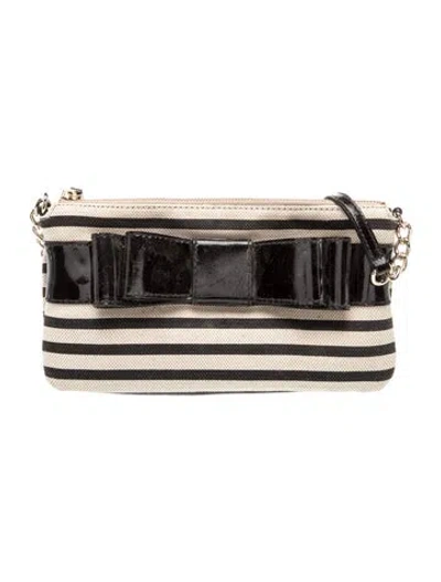 Pre-owned Kate Spade Canvas Minaudière In Black/neutrals