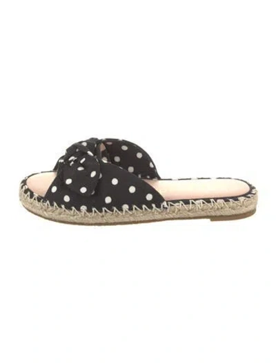 Pre-owned Kate Spade Canvas Polka Dot Print Espadrilles In Black
