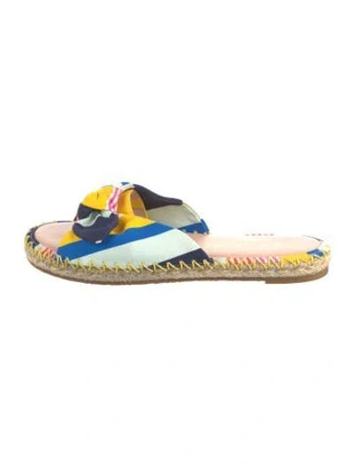 Pre-owned Kate Spade Canvas Printed Espadrilles In Blue