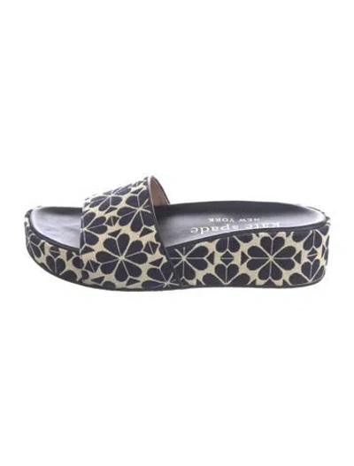 Pre-owned Kate Spade Canvas Printed Slides