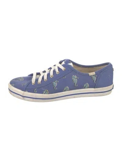 Pre-owned Kate Spade Canvas Printed Sneakers In Blue