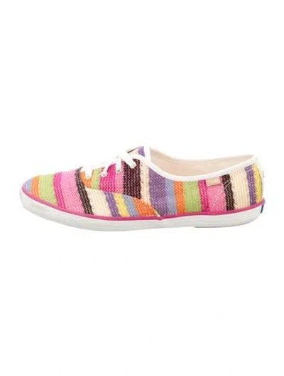 Pre-owned Kate Spade Canvas Printed Sneakers In Pink