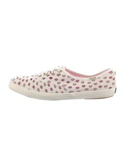 Pre-owned Kate Spade Canvas Printed Sneakers In White