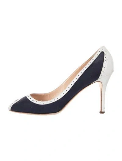 Pre-owned Kate Spade Canvas Pumps In Blue
