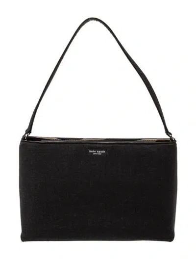 Pre-owned Kate Spade Canvas Shoulder Bag In Black