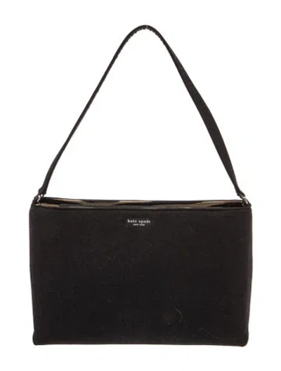 Pre-owned Kate Spade Canvas Shoulder Bag In Black