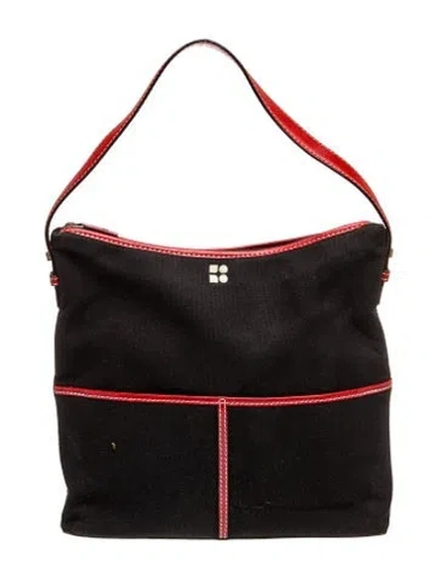 Pre-owned Kate Spade Canvas Shoulder Bag In Black