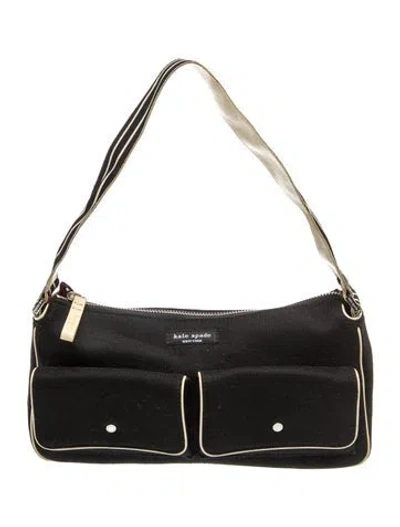Pre-owned Kate Spade Canvas Shoulder Bag In Black