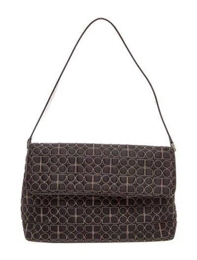 Pre-owned Kate Spade Canvas Shoulder Bag In Black