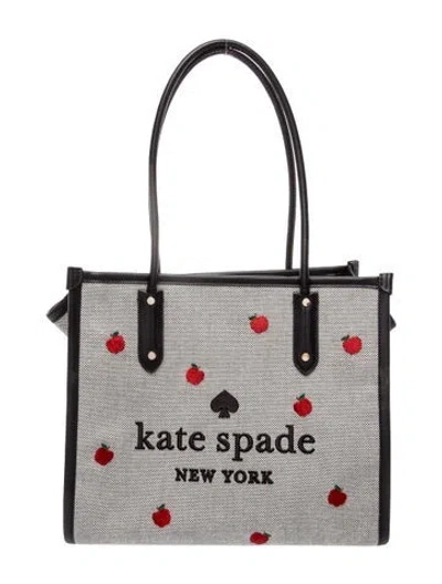 Pre-owned Kate Spade Canvas Shoulder Bag In White