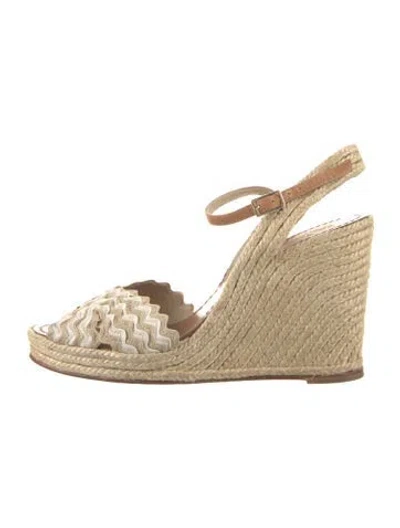 Pre-owned Kate Spade Canvas Slingback Pumps In Neutrals