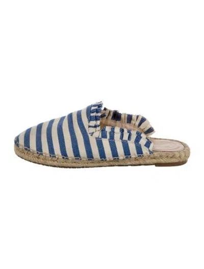 Pre-owned Kate Spade Canvas Striped Espadrilles In Blue