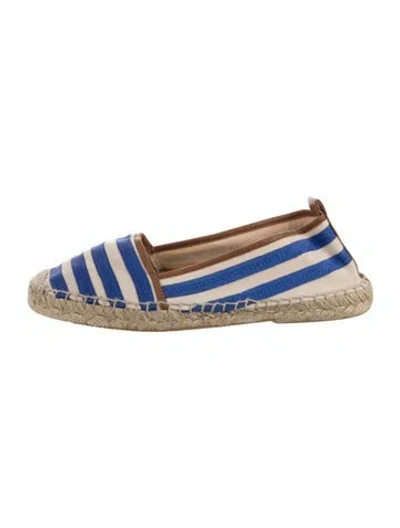 Pre-owned Kate Spade Canvas Striped Espadrilles In Blue