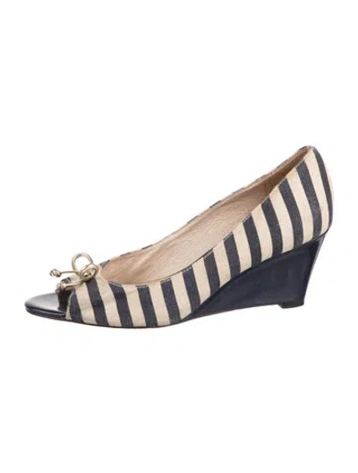 Pre-owned Kate Spade Canvas Striped Pumps In Multi
