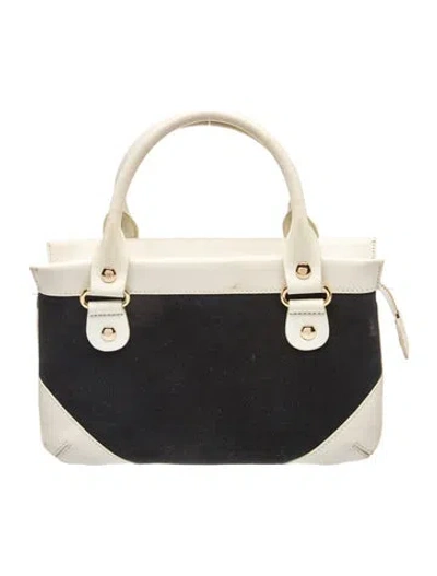 Pre-owned Kate Spade Canvas Top Handle Bag In Black