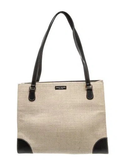 Pre-owned Kate Spade Canvas Top Handle Bag In Neutral