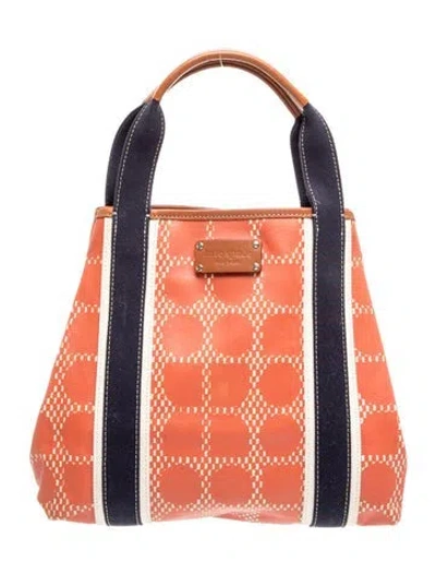Pre-owned Kate Spade Canvas Top Handle Bag In Orange