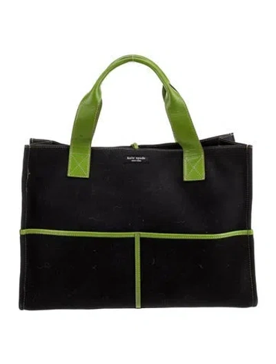 Pre-owned Kate Spade Canvas Tote In Black