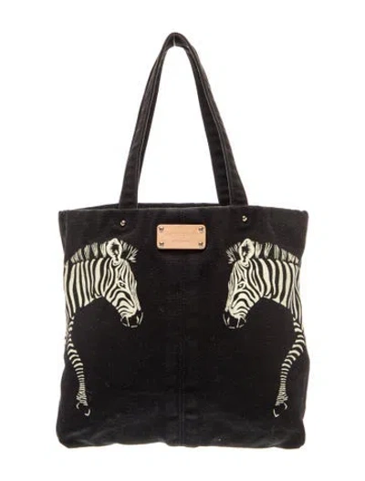 Pre-owned Kate Spade Canvas Tote In Black