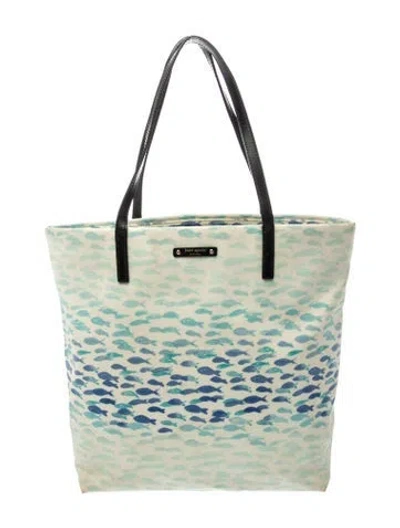 Pre-owned Kate Spade Canvas Tote In Blue
