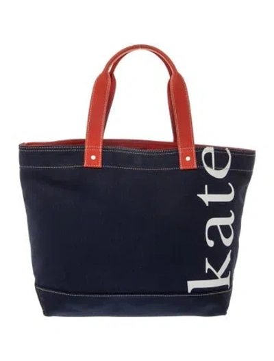 Pre-owned Kate Spade Canvas Tote In Blue