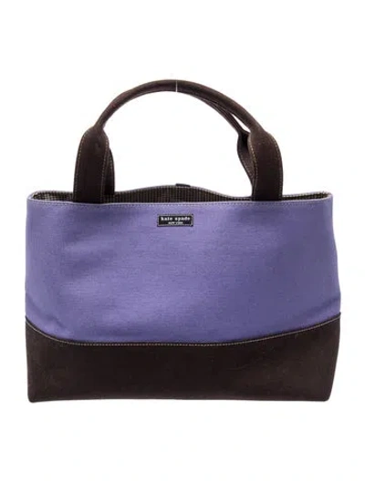 Pre-owned Kate Spade Canvas Tote In Blue
