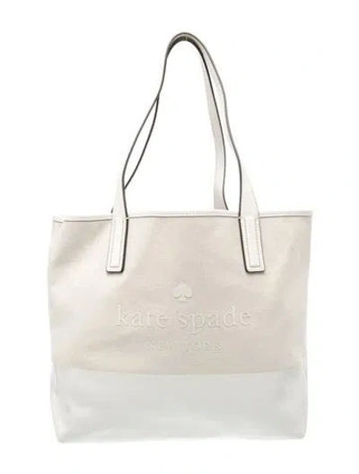 Pre-owned Kate Spade Canvas Tote In Neutral