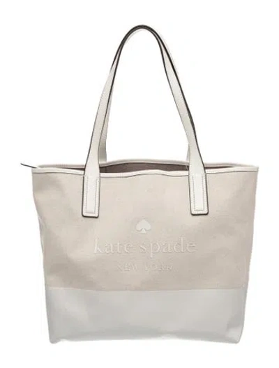 Pre-owned Kate Spade Canvas Tote In Neutral