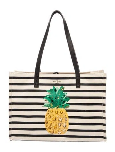 Pre-owned Kate Spade Canvas Tote In Neutral