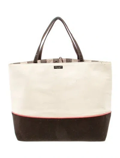 Pre-owned Kate Spade Canvas Tote In Neutral