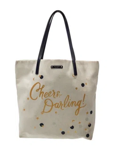 Pre-owned Kate Spade Canvas Tote In Neutral