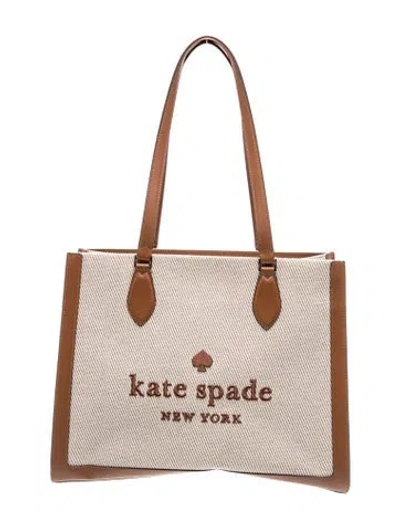 Pre-owned Kate Spade Canvas Tote In Neutrals
