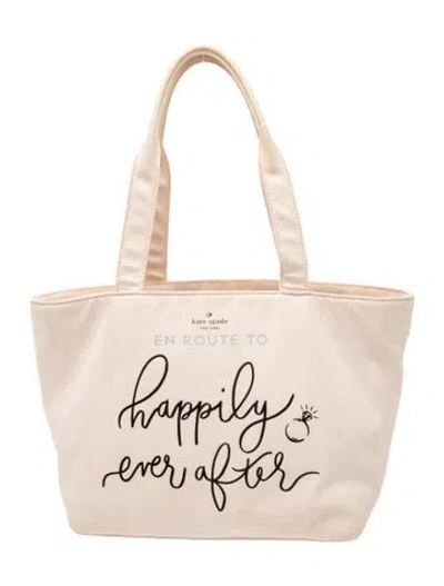 Pre-owned Kate Spade Canvas Tote In Neutrals