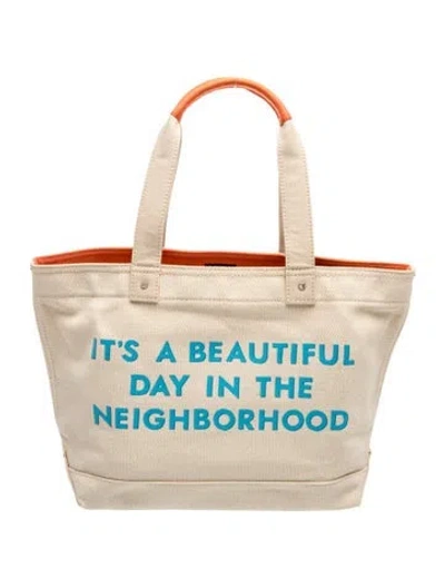 Pre-owned Kate Spade Canvas Tote In Neutrals