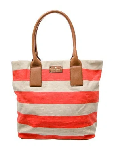 Pre-owned Kate Spade Canvas Tote In Orange