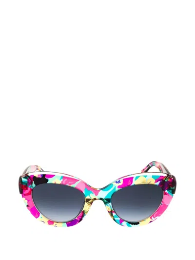 Kate Spade Capri Floral-print Cat-eye Sunglasses In Pink