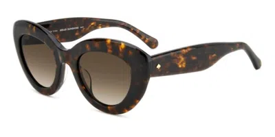 Kate Spade Capri/g/s Asian Fit 086/ha Women's Sunglasses Tortoiseshell Size 50 In Black