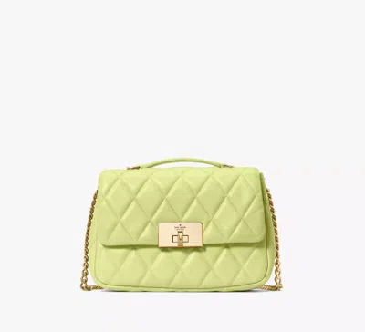 Kate Spade Carey Quilted Small Flap Crossbody In Green