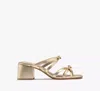 Kate Spade New York Carolina Metallic Block Heel Sandal In Pale Gold