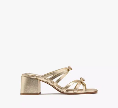 KATE SPADE CAROLINA METALLIC BLOCK HEEL SANDALS