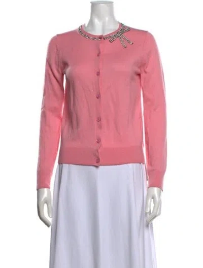 Pre-owned Kate Spade Cashmere Crew Neck Sweater In Pink