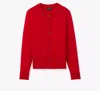 Kate Spade Cashmere Crewneck Cardigan In Garnet Red