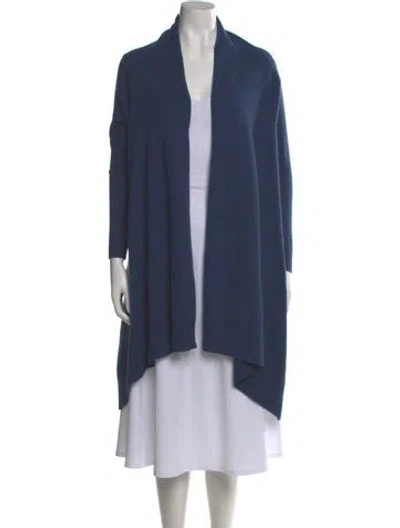 Pre-owned Kate Spade Cashmere Open Front Sweater In Blue