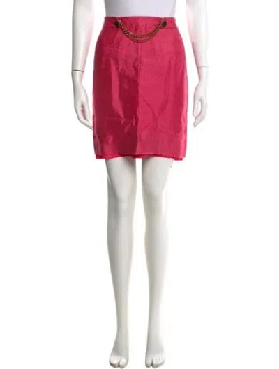 Pre-owned Kate Spade Chain-link Accents Mini Skirt In Pink