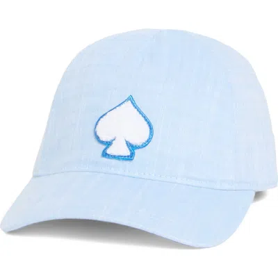 Kate Spade Chambray Spade Baseball Cap In Blue