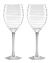 Kate Spade Charlotte St Stemmed Wine Glasses In Gray