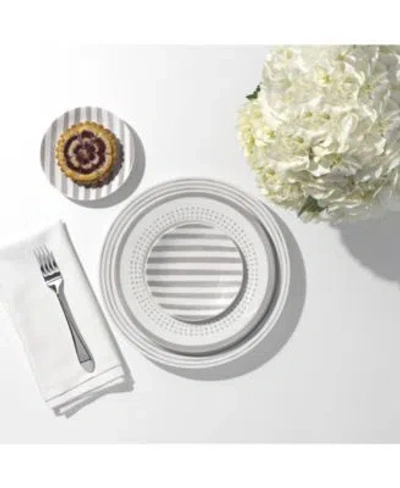 Kate Spade Charlotte Street Grey East Dinnerware Collection In White And Grey