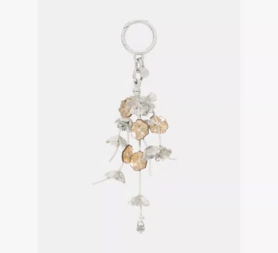 Kate Spade Charmed Flower Bag Charm In Metallic