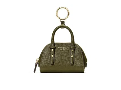 Kate Spade Charmed Pebbled Leather Nano Carryall Bag Charm Wallet Handbags Seaweed: One Size In Green