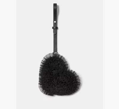 Kate Spade Charmed Tulle Heart Bag Charm In Black